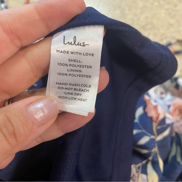 NWOT Lulus My Favorite Day Navy Blue Floral Print Tulip Skirt Midi Dress - Picture 5 of 13